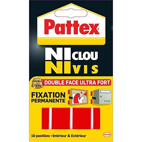 Pattex Ni Clavo Ni Tornillo pastillas adhesivas transparentes 12 uds