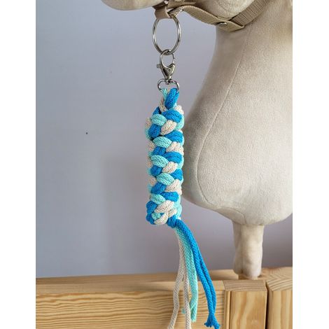 Laisse en corde pour cheval de loisir - menthe/turquoise/beige clair (1/2)