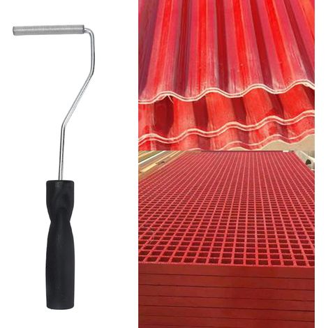 Rouleau spiralé en fer de 10 x 75 mm avec poignée en plastique, outil manuel pour la stratification de fibre de verre. Peut être brûlé, nettoyé et démoussé à l'acétone. (1/5)