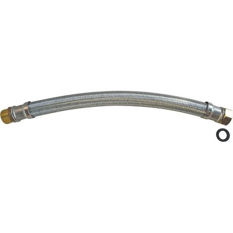 1 Flexible de chauffage, écrou tournant, raccord mâle 1", tresses acier galvanisé, tuyau EPDM, DN26, L500mm
