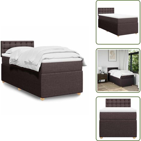 Sommier à lattes de lit avec matelas Marron foncé 80x200 cm - Sommier À Lattes De Lit - Sommiers À Lattes De Lit - Lit - Meuble De Chambre À Coucher (1/5)