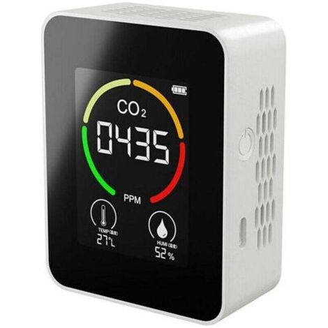 Detecteur d'air CO2 Detecteur de dioxyde de carbone Production agricole Moniteur de CO2 a effet de serre Blanc, modele: Blanc