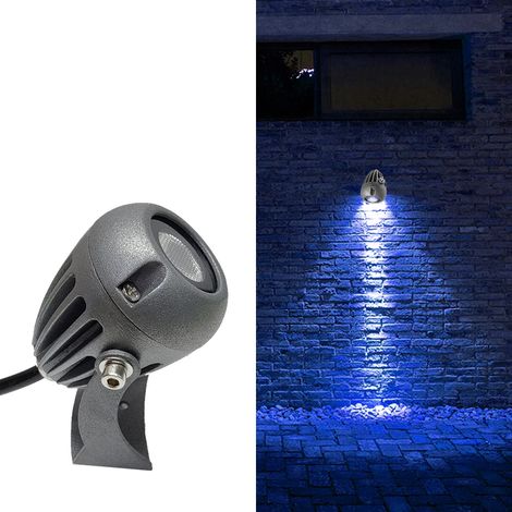 Projecteur LED extérieur (5 W - Bleu) pour jardin, aménagement paysager, hôtel et maison, éclairage RGB blanc chaud/froid, 220 V, applique murale IP67 étanche (1/5)