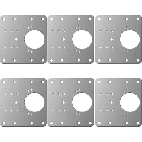 9 x 9 cm Edelstahl-Reparaturplatte für Möbelscharniere (6er-Packung) (1/5)