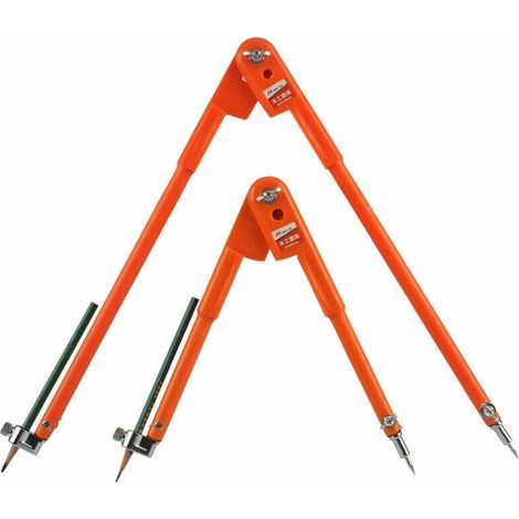 Lot de 2 compas professionnels pour travail du bois avec aile et porte-crayon 450 mm et 750 mm (1/5)