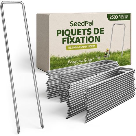 250 - Piquet De Jardin - Agrafe De Fixation - Acier Galvanisé Pour Toile Et Grillage - Résistant À La Corrosion - Argent - 15x3 Cm (1/5)