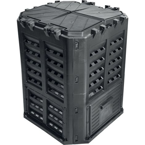 Compostador de jardín negro 360 Lt Brixo Kompobox