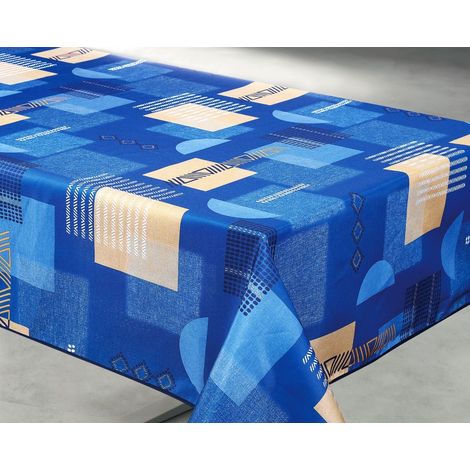 Tovaglia in poliestere 140x240cm Tessa Blu Pavone su gruccia - Access Deco