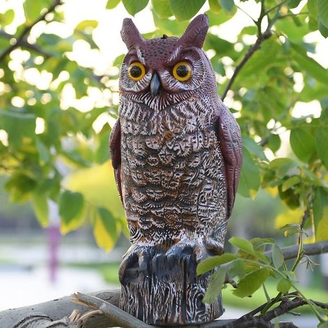 Hibou effaroucheur birds 41 cm Coloration realistic Material resistant to the weather For garden and spaces outdoor (1/5)