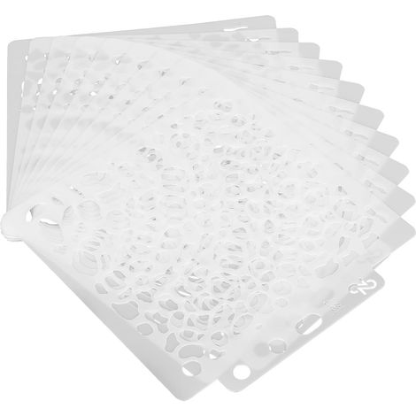Lot de 10 pochoirs de superposition 14 x 12,8 cm réutilisables creux PET peinture gaufrage mo (1/5)