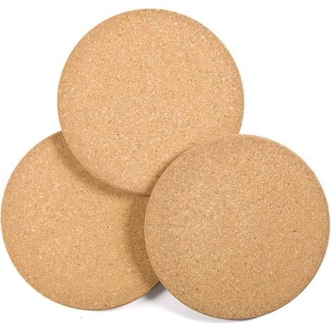 Runde Kork-Heizunterlage für Dreibeinstative, ideal für Küchen, Geschirr, Pfannen, Töpfe, Behälter, Bettwäsche, Tische, Nachttische und für den allgemeinen Küchengebrauch. (1/5)