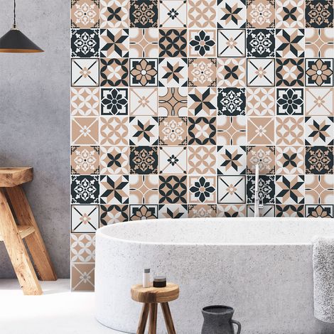 Sticker Mural Carrelage adhésif Cuisine Salle de Bain - 30 STICKERS CARRELAGES AZULEJOS DANIELA - 30stickers10x10cm (1/5)