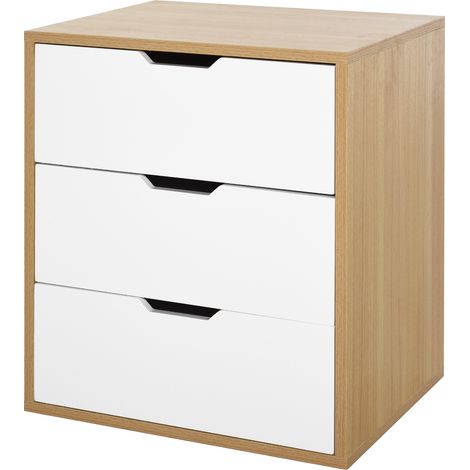 easycomfort mobile cassettiera portaducomento ufficio con 3 cassetti, arredamento moderno per casa e studio, bianco (1/5)