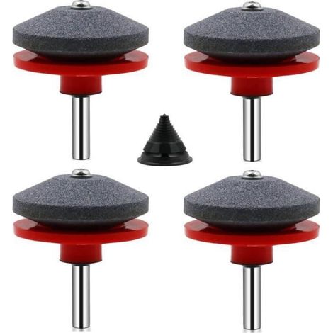 4 Pièces Affuteur Lame Tondeuse Gazon Universel Aiguiseur pour Tondeuses avec 1Pcs Kit D'équilibrage de (1/4)