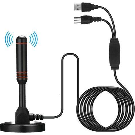 Antenne TV numérique DVB-T2 portable intérieure/extérieure DTMB, connecteur USB et TV mâle. (1/5)