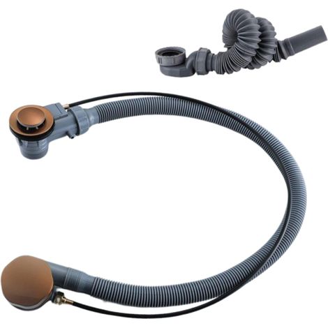 FugaFlow Eccelente Acces Ensemble de vidage de baignoire - commande rotative - Cuivre brossé PVD (Cuivre)