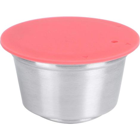 Tasse de Capsule de café Rechargeable, Tasse de Capsule de café Rechargeable réutilisable d'acier Inoxydable adaptée pour la cafetière de Dolce Gusto(Rouge) (1/5)