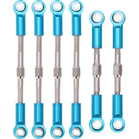 Tringle de direction en métal RC, biellette de servodirection pour WLtoys 144001 124018 124019 voiture RC 1/14, bleu (1/5)