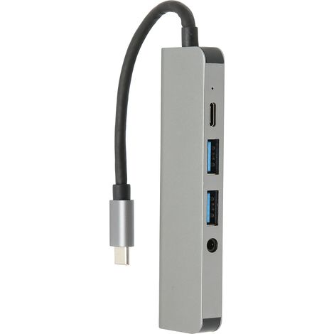 5-in-1 USB-C-Hub: 5 Gbit/s Übertragungsgeschwindigkeit, USB-C-zu-PD-Audioanschluss, Anschlusserweiterung für Maus und Tastatur. (1/5)