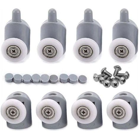 8 Pcs 23mm Galet Rouleau Roulette Roue pour Porte de Douche, Roulettes Coulissantes Porte Salle de Bain (1/5)