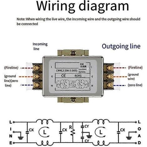 Einphasiger 220-V-Wechselstrom-Störungsunterdrückungsfilter CW4L2-40A-S005, kompatibel mit elektrischer Störungsunterdrückung (1/4)