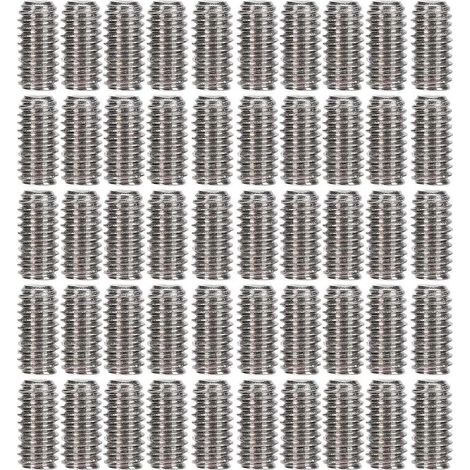 50-teiliges Sortiment an Gewindestiften A2-70 aus Edelstahl, M2,5 x 5