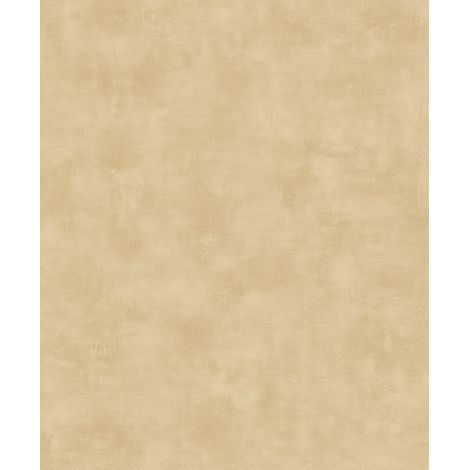 Papier peint uni effet toile lin jaune doré (1/2)