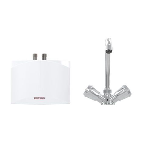 Stiebel Eltron Mini-Durchlauferhitzer DNM 3 mit MAZ Zweigriff-Armatur, 3,5kW/230V, Weiß
