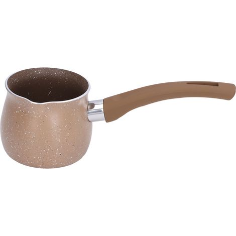 cm großer, antihaftbeschichteter Aluminiumtopf für Kaffee, Butter und Schokolade, mit einem Griff, braun (1/5)