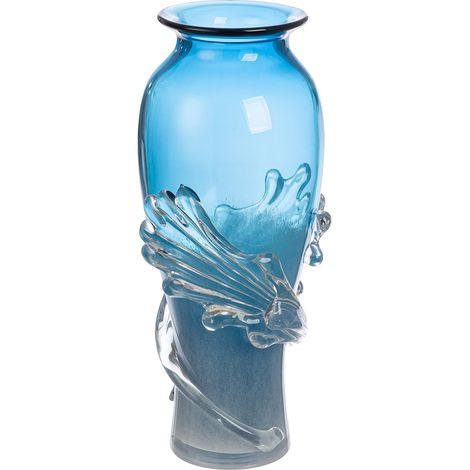 Vase en Verre - Motif Vague - Coloré dans la Masse - Verre - Hauteur : 40 cm - Imperméable - Vase décoratif (1/3)
