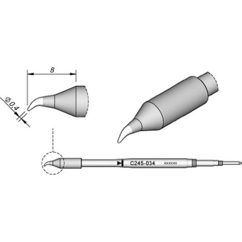 JBC-tools C245041 punta de soldar redonda 1,0 mm plateada