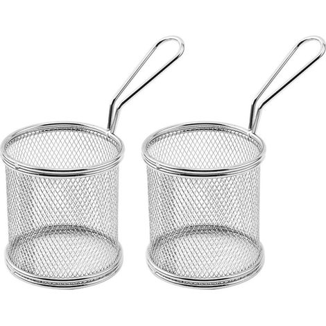 Lot de 2 paniers à friture réutilisables en acier inoxydable (1/5)