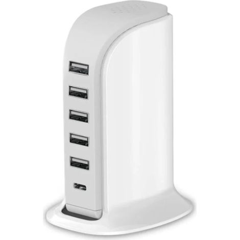Chargeur USB Multifonction - 30 W - 5 V 6 A - Station de Chargement Bureau - Pour Smartphone Tablette Alimentation Portable - 1 Pièce (1/5)
