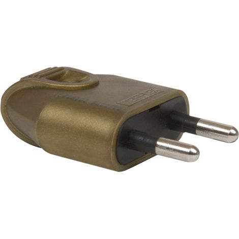 DEBFLEX - FICHE MALE 2P 6A DROITE A COIFFE OR - 713030