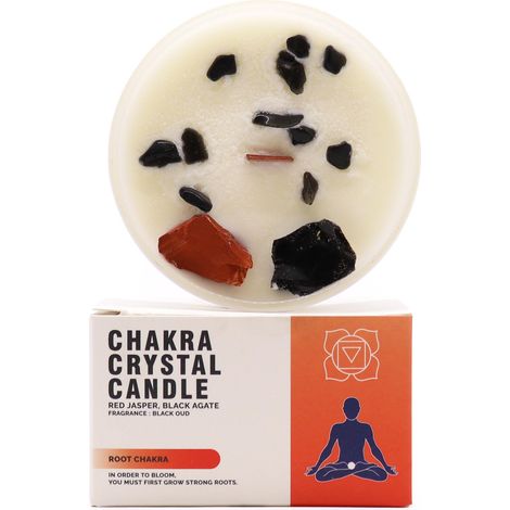 Bougies en cristal de chakra - Chakra racine- Vendu par 1 (1/4)