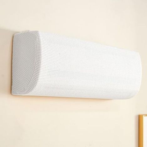 2 pièces Housse Élastique Climatiseur, Coque de Protection Climatiseur Couvre, Intérieur Couvercle du Climatiseur, Cache-Poussière Air Conditionné (Universel,Blanc) (1/5)
