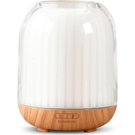 Diffuseur d'Huiles Essentielles avec Lampe de Nuit Humidificateur Ultrasonique USB Portable Base Bois (1/5)