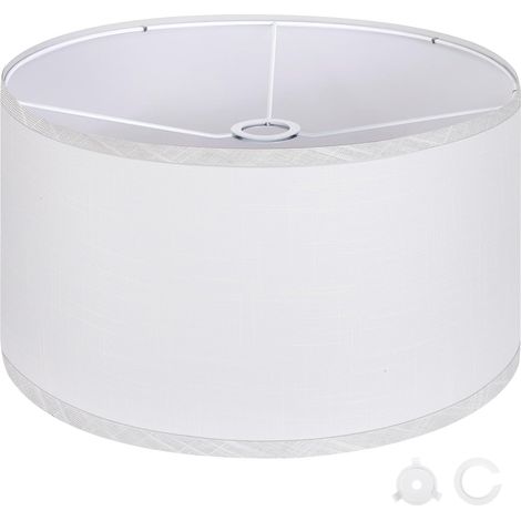 Abat-jour blancs à tambour grands pour lampadaires, 44,5 cm (haut) x 44,5 cm (bas) x 25,4 cm (hauteur), faciles à assembler, abat-jour en lin de remplacement pour lampe de chevet