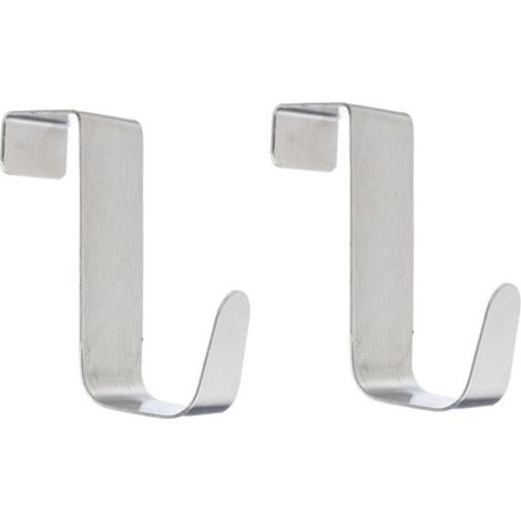 5Five Simply Smart – Lot de 2 patères de porte en inox 7cm argent – 1 crochet – Fixation murale pour espaces confinés – Poids léger 0,030 kg (1/2)