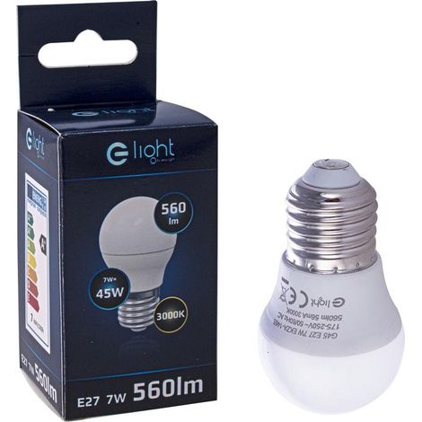 Bombilla LED de 7W E27 G45, luz cálida de 3000K. (1/5)