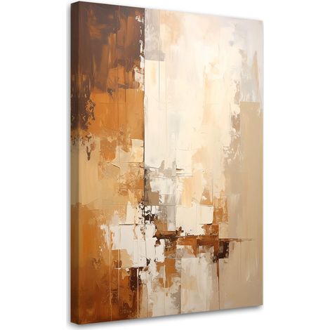 Impression sur Toile, Abstraction moderne beige brun,20x30 (1/4)