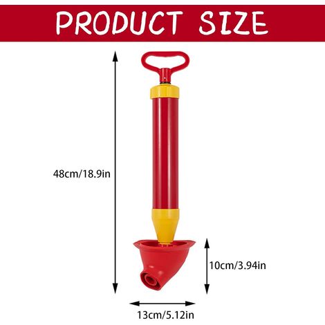 Déboucheur de Toilette à Air Comprimé Débouchage Canalisation pour WC Deboucheur (Rouge) Rouge (1/4)