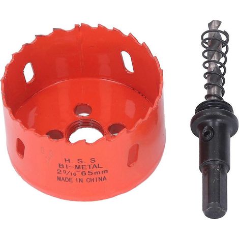 Lochsäge, Bimetall-HSS-Bohrer mit Aufnahme für Holz und PVC, 65 mm / 2,56 Zoll