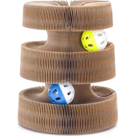 Carton à gratter Cat Arbre à chat 3 en 1 marron (1/3)