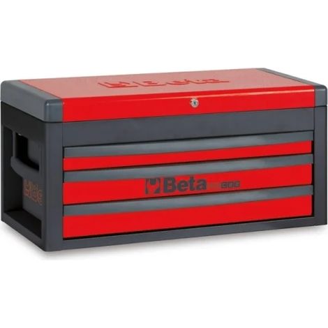 Beta – Servante d'atelier roulante 3 tiroirs 588x277 mm – Charge max 25 kg – Serrure centralisée – Poignées rétractables – Dimensions 70x33x33,4 cm - RSC22