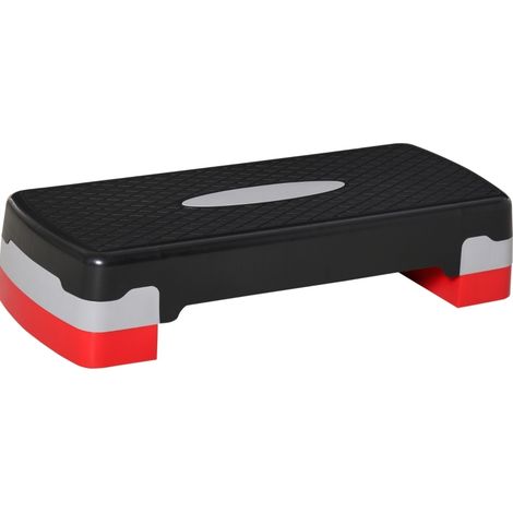 Step de aeróbic ajustable en 2 alturas 68 x 29 x 15 cm negro gris y rojo HOMVRA (1/5)