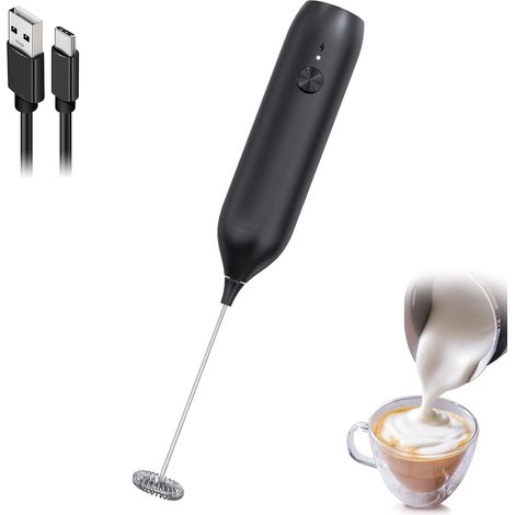 NALOOKAMIC Mousseur à lait portatif, mélangeur de boissons au café matcha rechargeable, mélangeur de boissons portable électrique de type C Mini fabricant de mousse de latte de smoothie au chocolat ch (1/5)