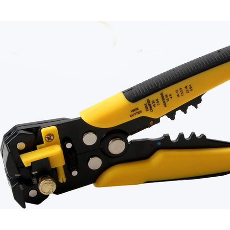 Pince à dénuder multifonctionnelle pour acier et plastique, pince à sertir automatique pour usage domestique et industriel, jaune (1/2)