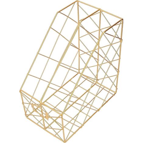 Schreibtisch-Zeitschriftenhalter, schlichte Geometrie, platzsparend, aus Metall, für Zeitschriften, Ablage und Dokumente