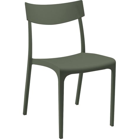 Dmora - Sedia da esterno Lupia, Seggiola da giardino, Seduta outdoor multiuso, Panchina da giardino, Made in Italy, 54x46 h80 cm, Verde